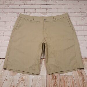 Lululemon Linen Blend Shorts Waist 38 Inseam 11 Beige Flat Front Casual Summer